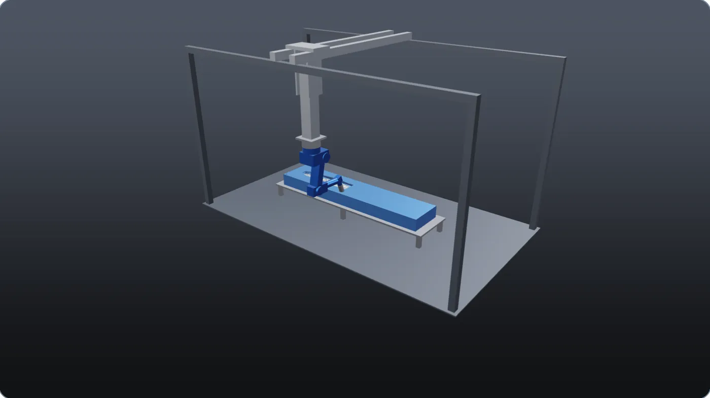 Robot hanging from a gantry