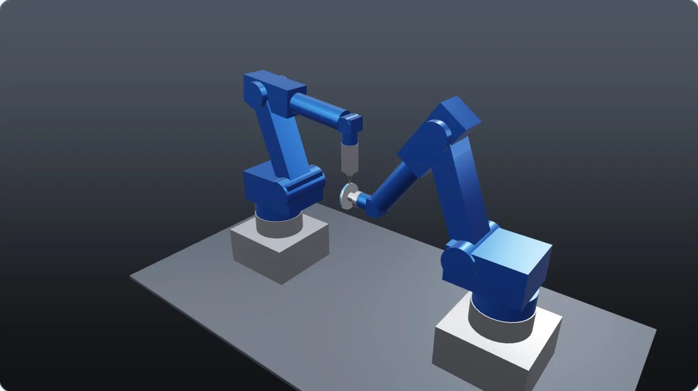 One holds, one machines