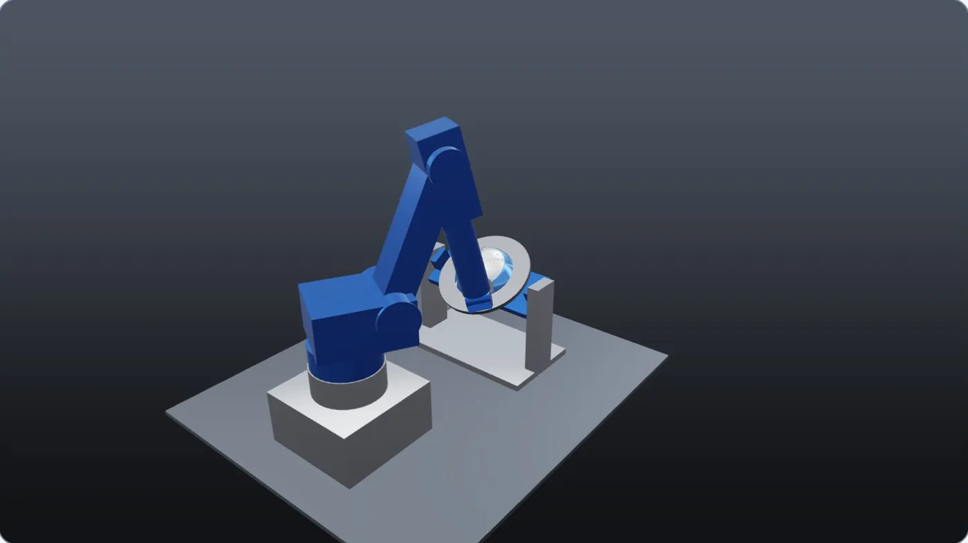 The part moves while the robot cuts